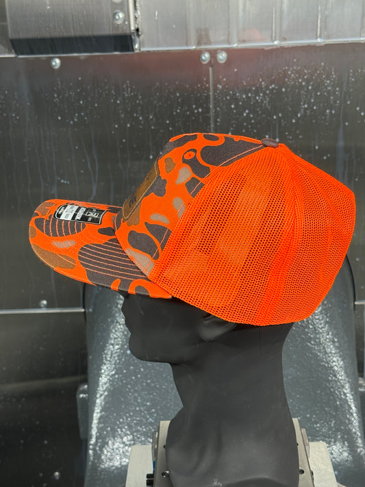 309 Machine Leather Patch Hat (Blaze Orange Camo)