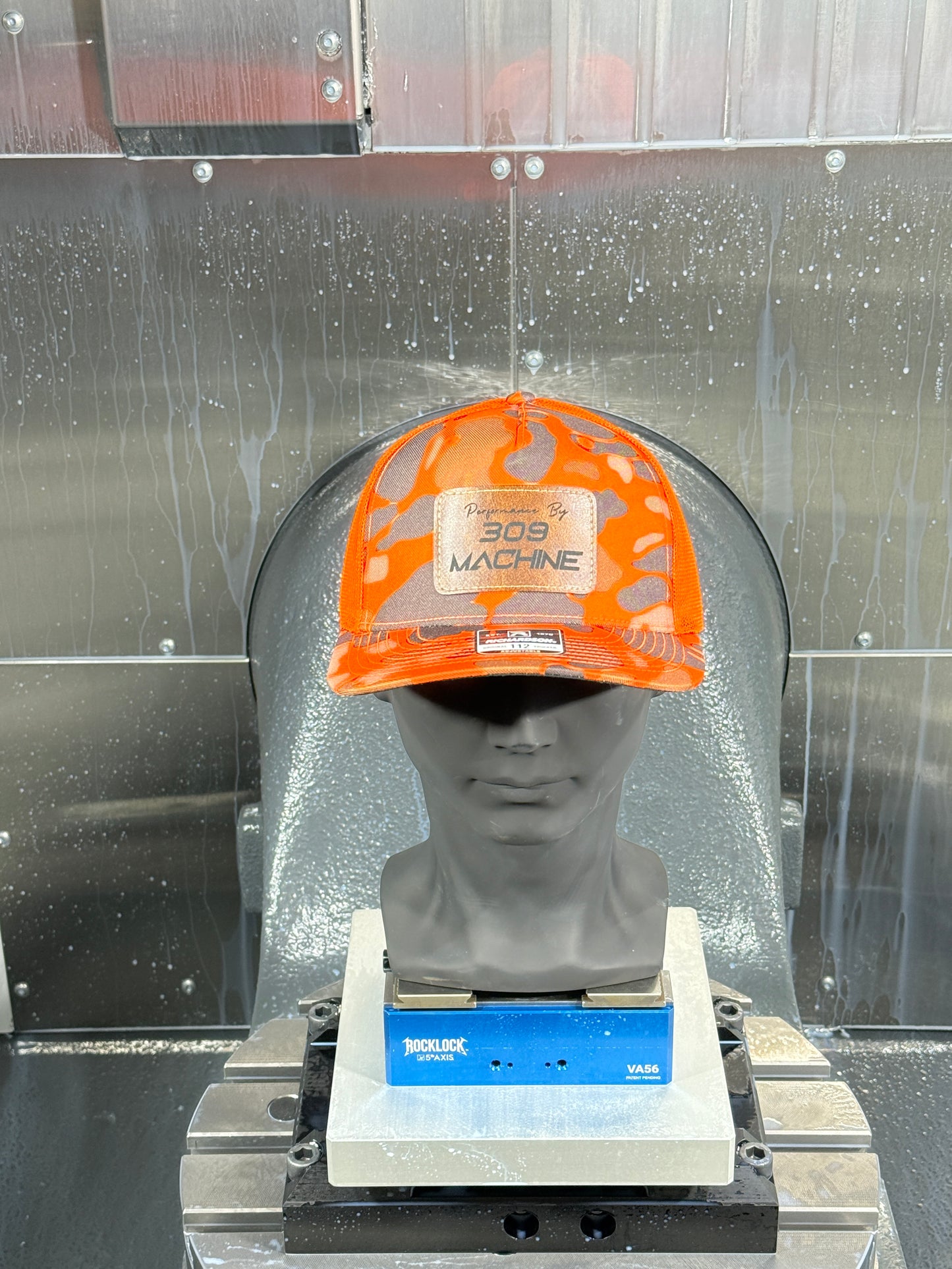 309 Machine Leather Patch Hat (Blaze Orange Camo)