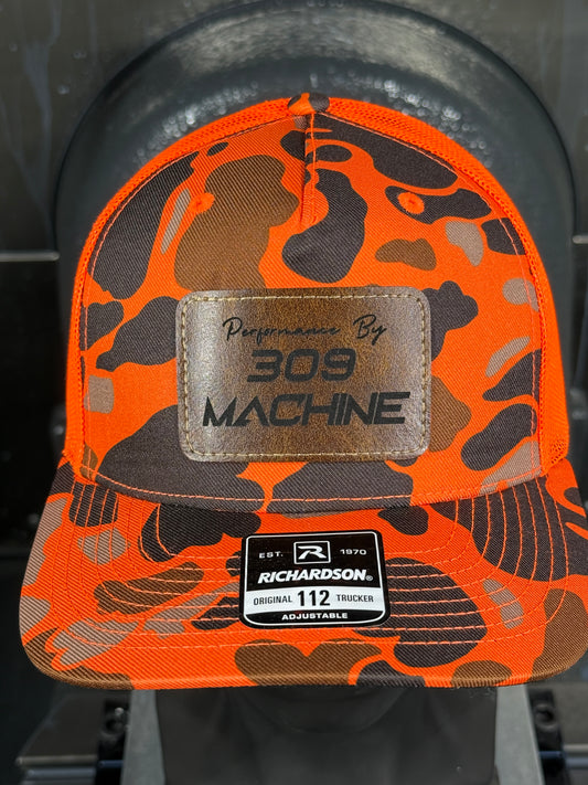 309 Machine Leather Patch Hat (Blaze Orange Camo)